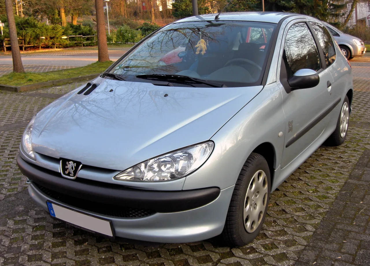Peugeot 206 gris, vehículo de ejemplo